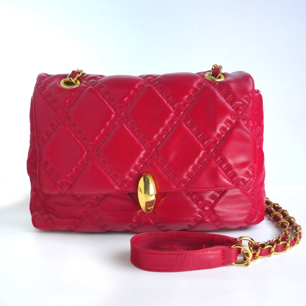 Women Quilted Leather Crossbody Bag