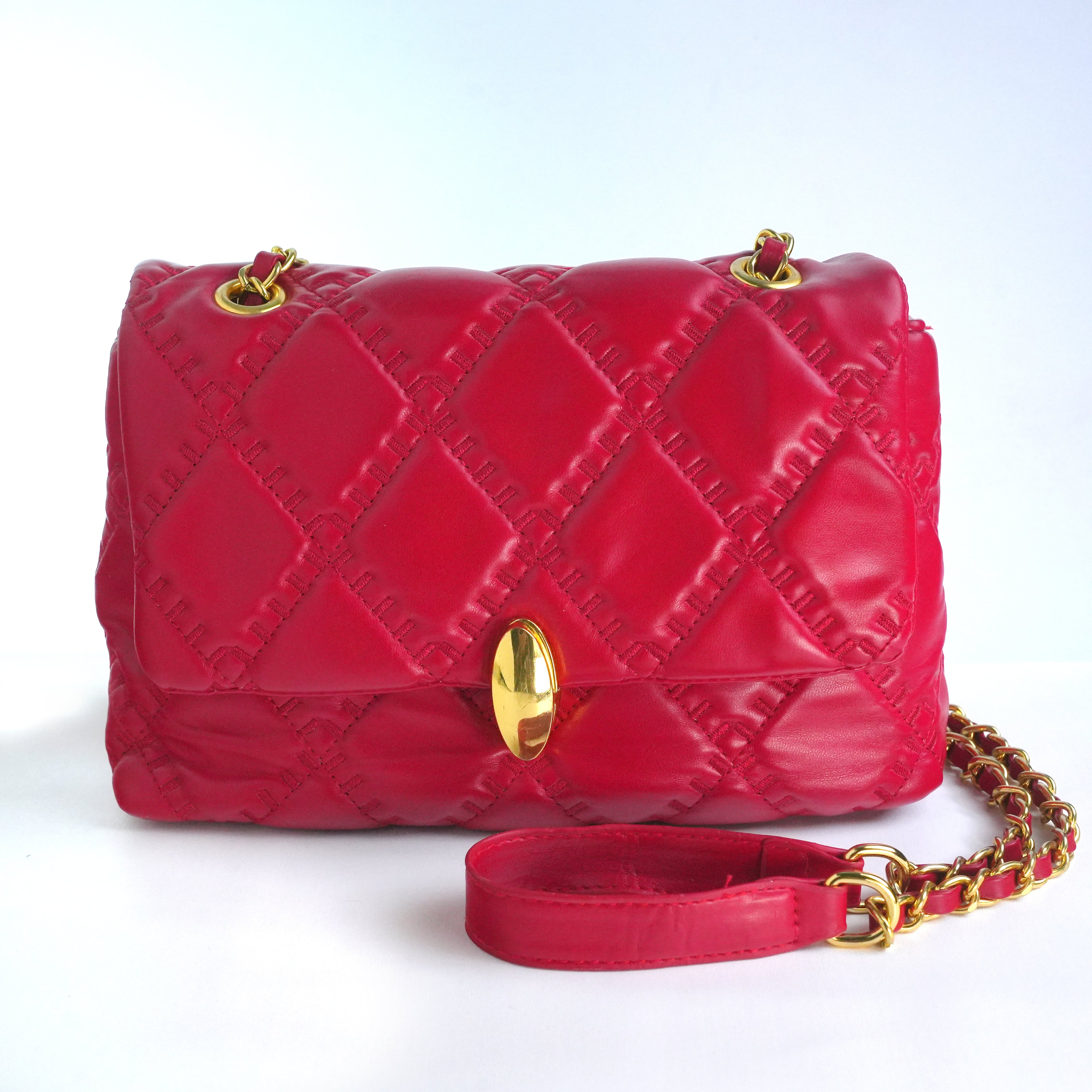 Women Quilted Leather Crossbody Bag