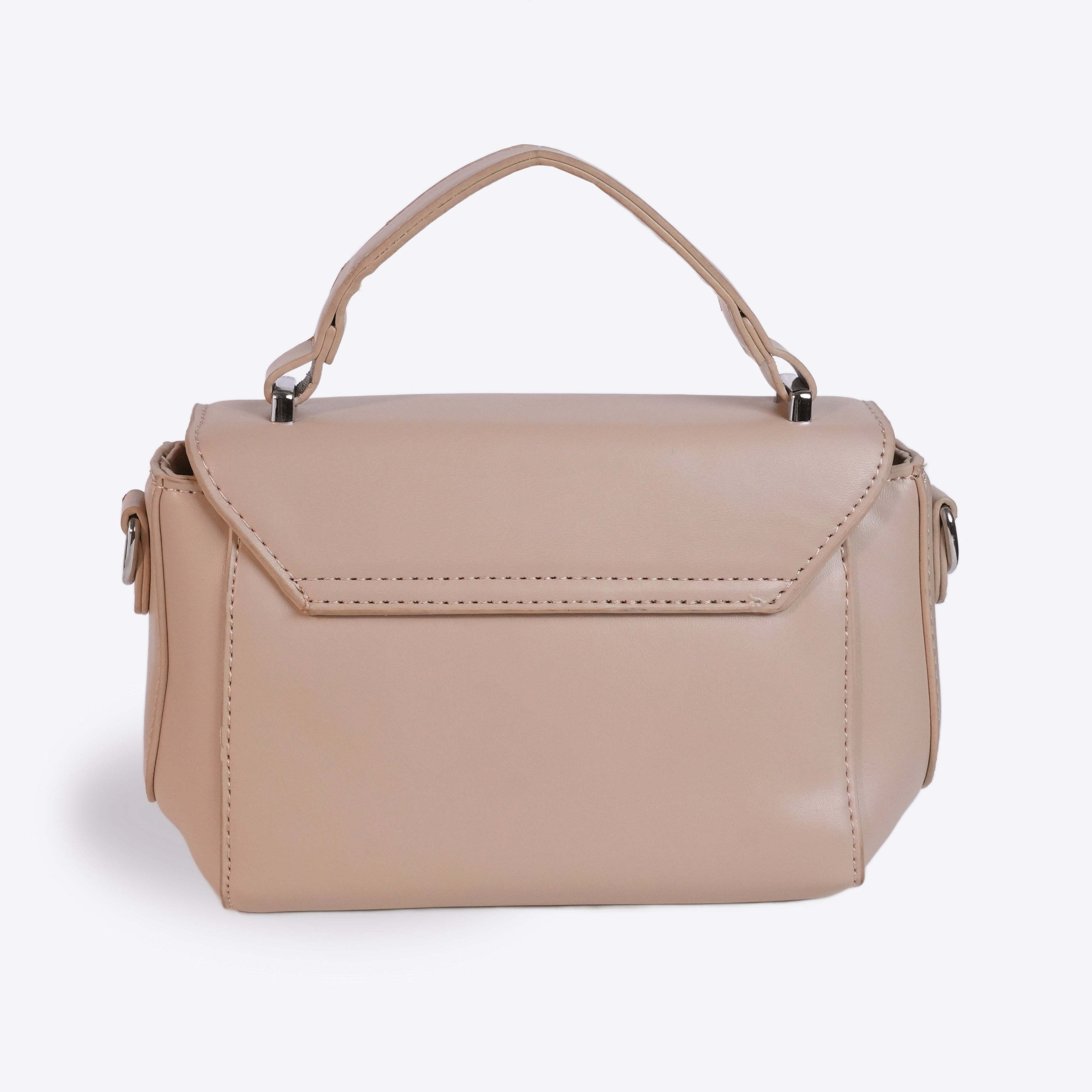 Women Sleek Leather handbag With Twisted Lock