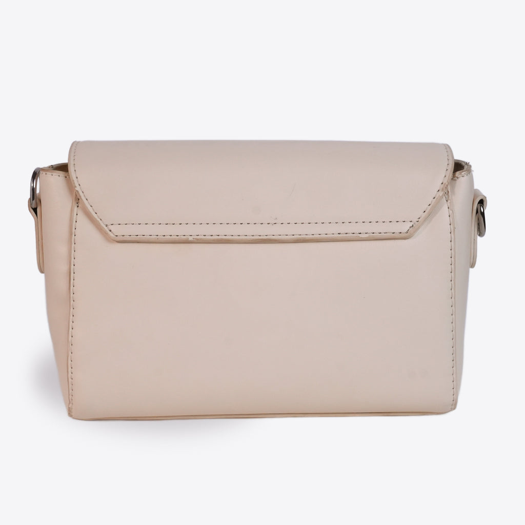 Women Leather Crossbody Bag With Wide Nylon Strap