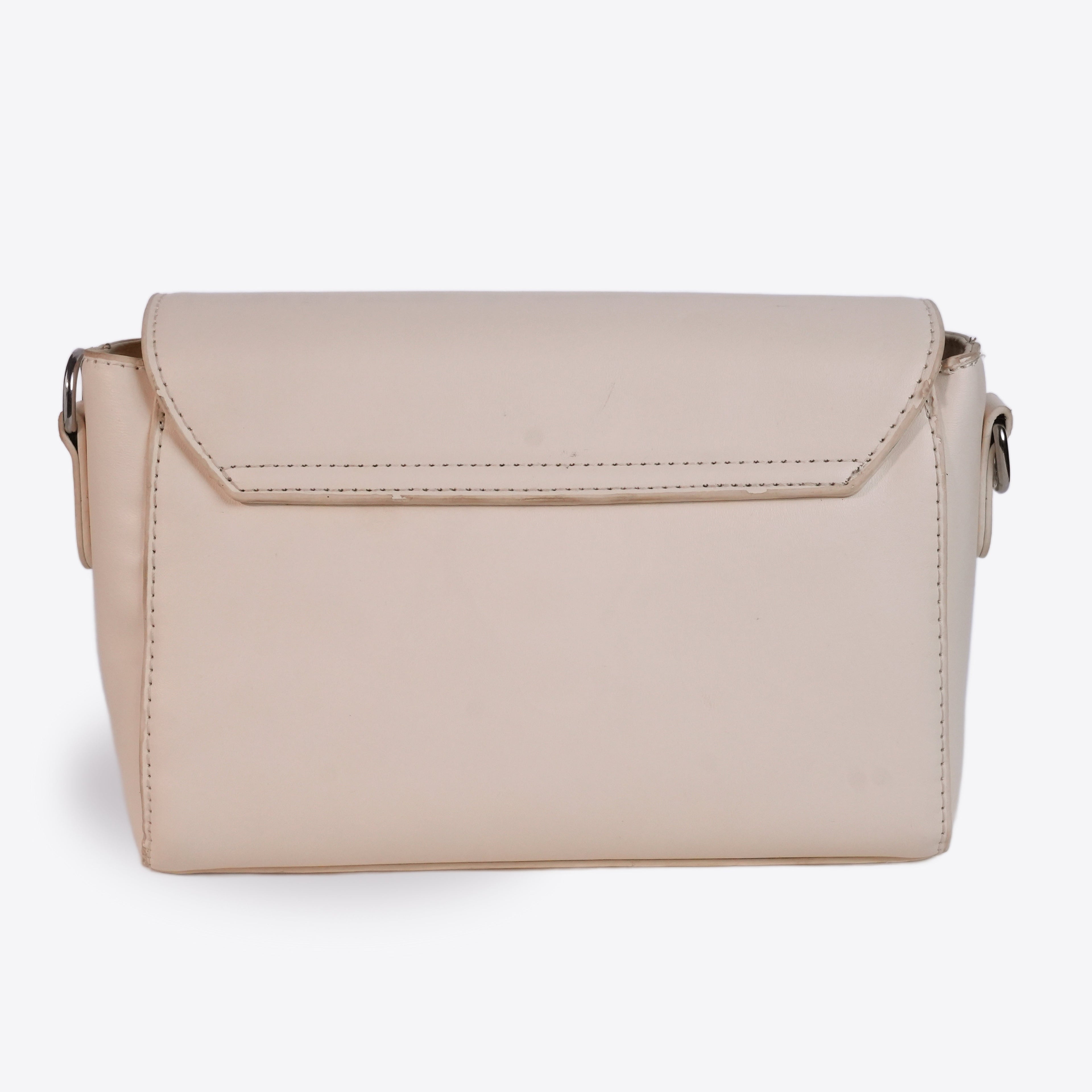 Women Leather Crossbody Bag With Wide Nylon Strap