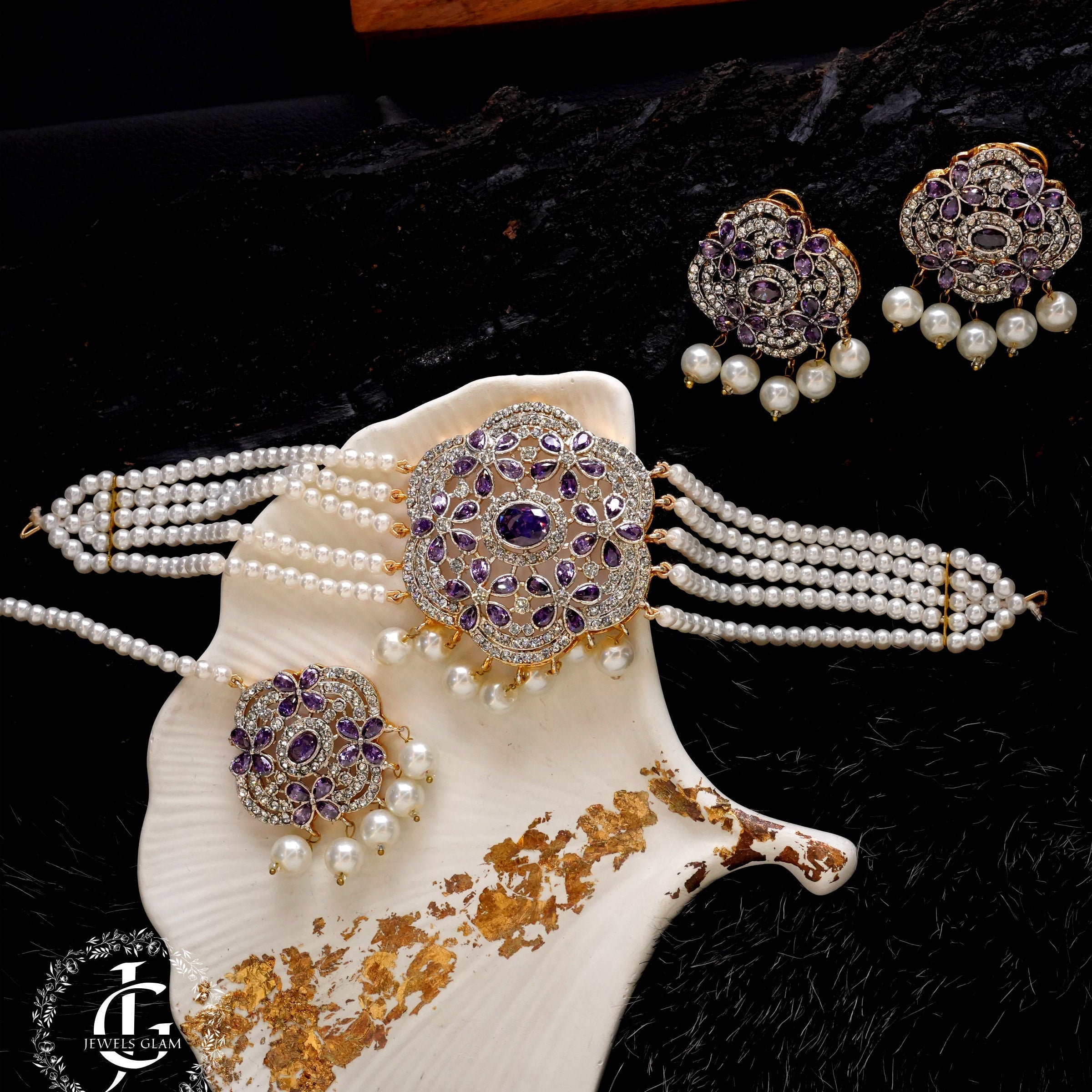 Midnight Pearl Elegance Jewelry Set
