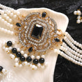 American Diamond Choker Set With Tika Black