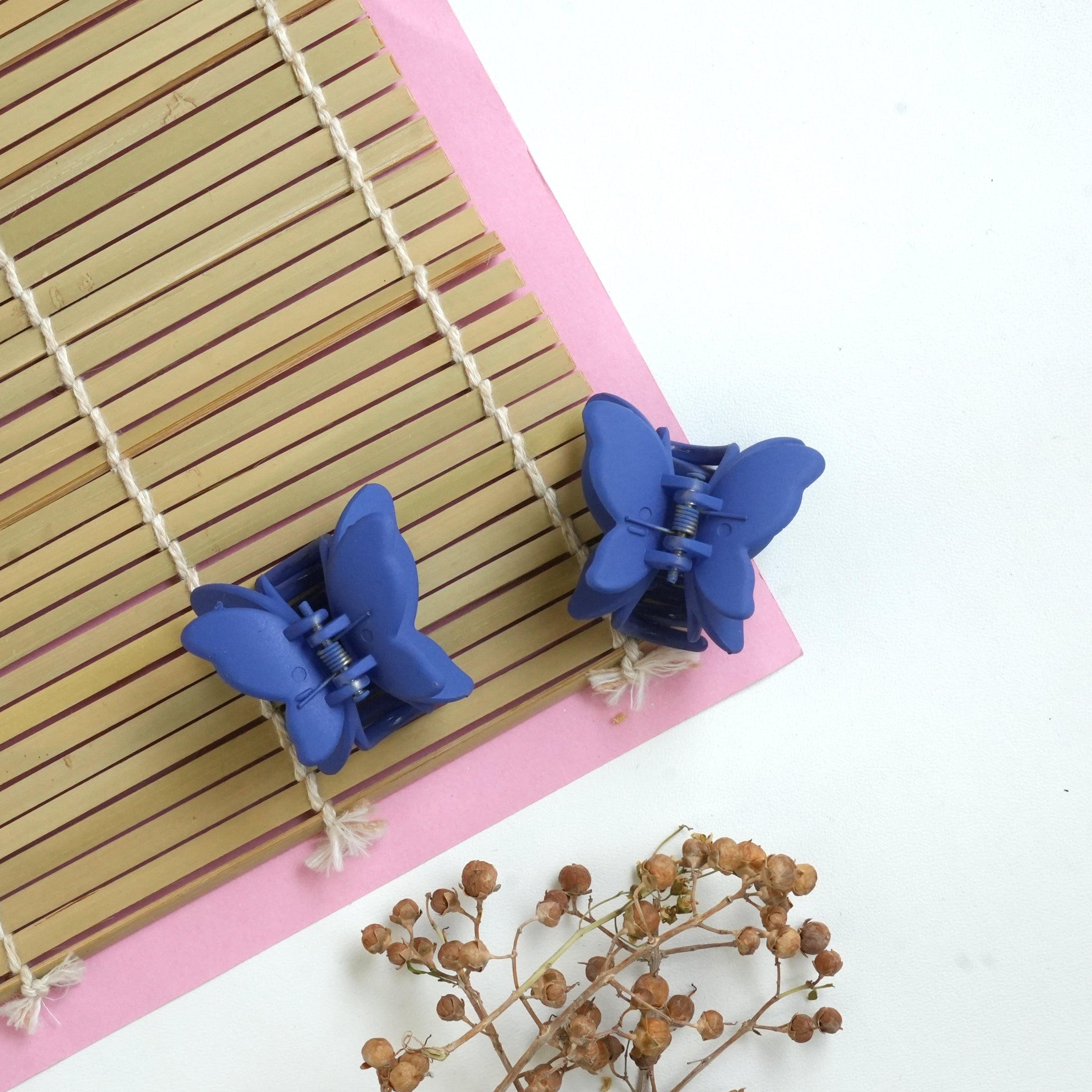 Butterfly Charm Matte Hair Catchers pair