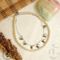 Dual-Layered Pearl and Butterfly Charm Necklace