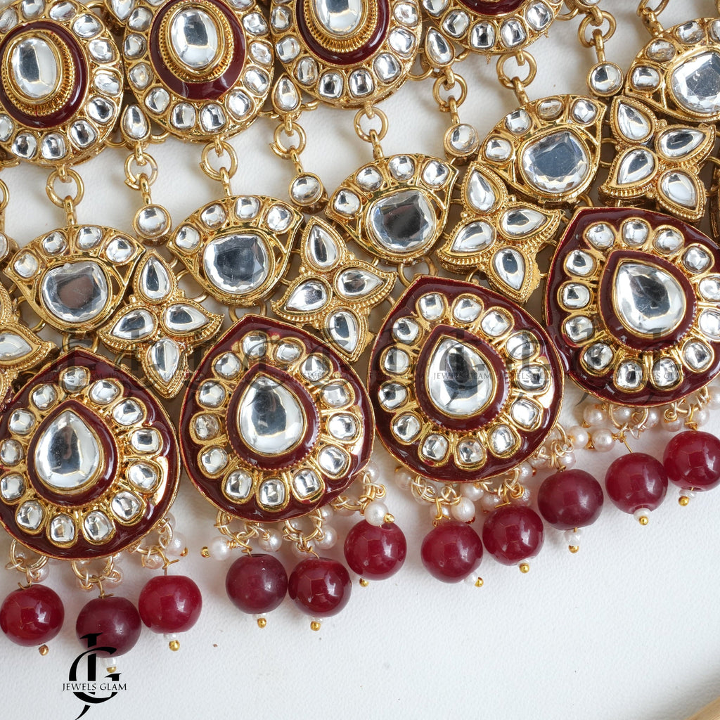 Emerald Pearl Kundan Bridal Jewelry Set