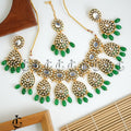 Emerald Elegance Kundan Bridal Jewelry Set