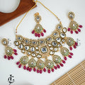 Royal Ruby and Kundan Bridal Necklace Set