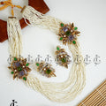 Royal Multilayer Pearl Mala with Ornate Gemstone Clasps