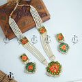 Hand-Painted Meenakari Pearl Mala Set