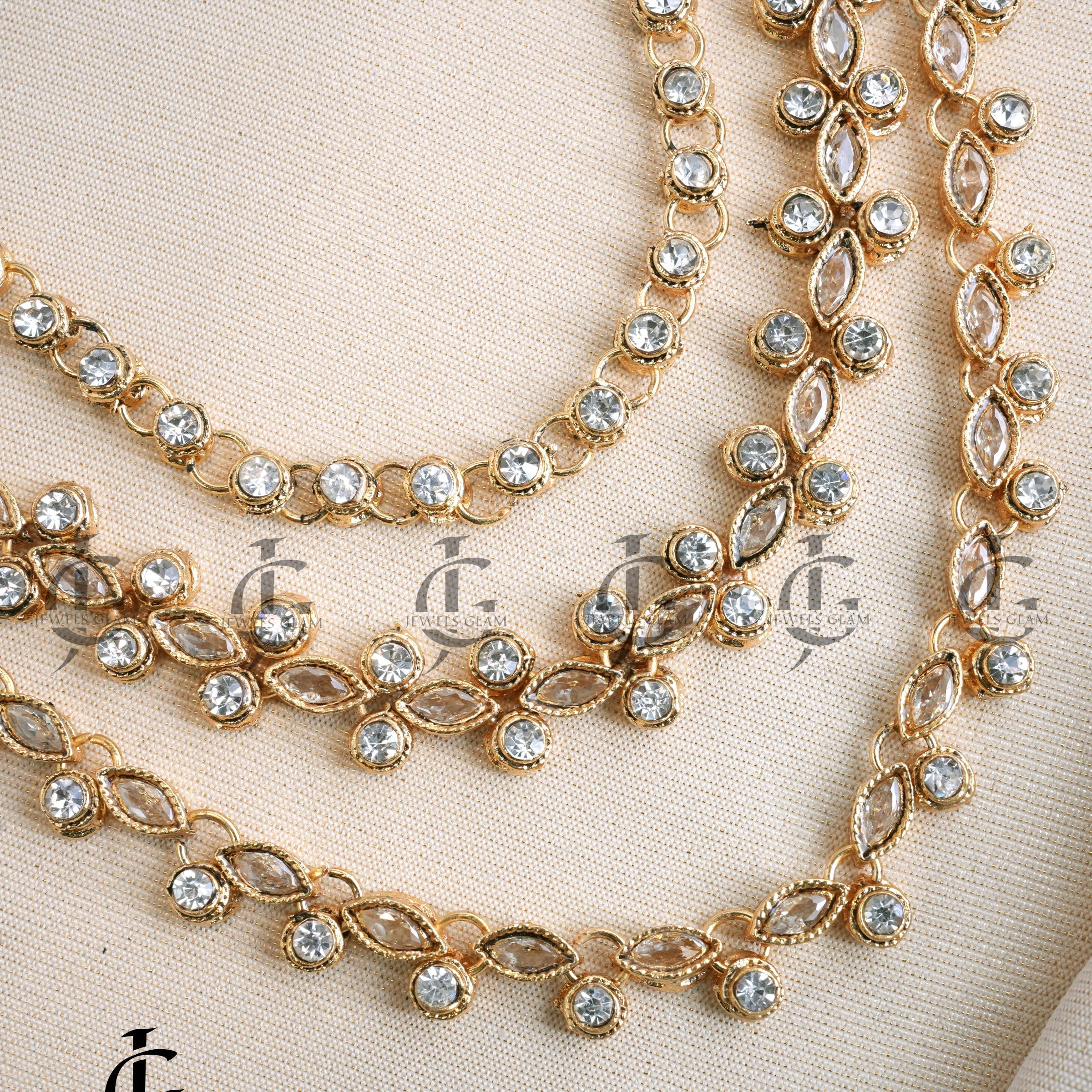 Radiant Floral Multi-Layer Kundan Mala