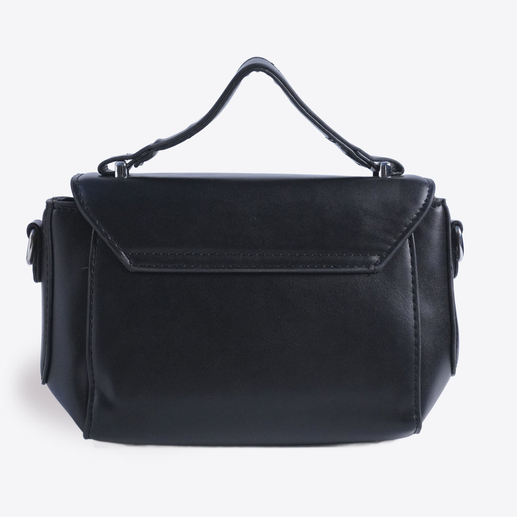 Women Sleek Leather handbag With Twisted Lock
