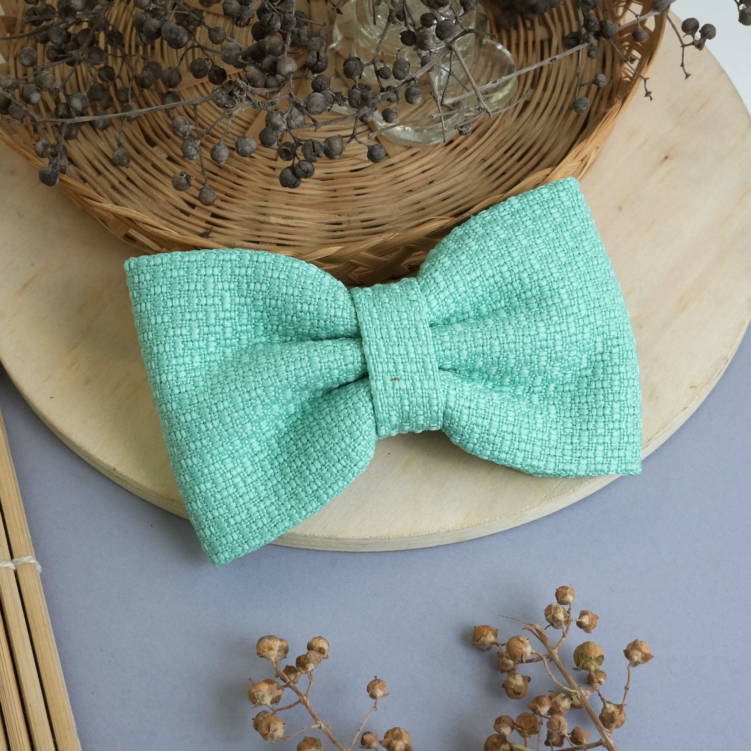 Textured Fabric Bow Hair Clips in Vibrant Colors