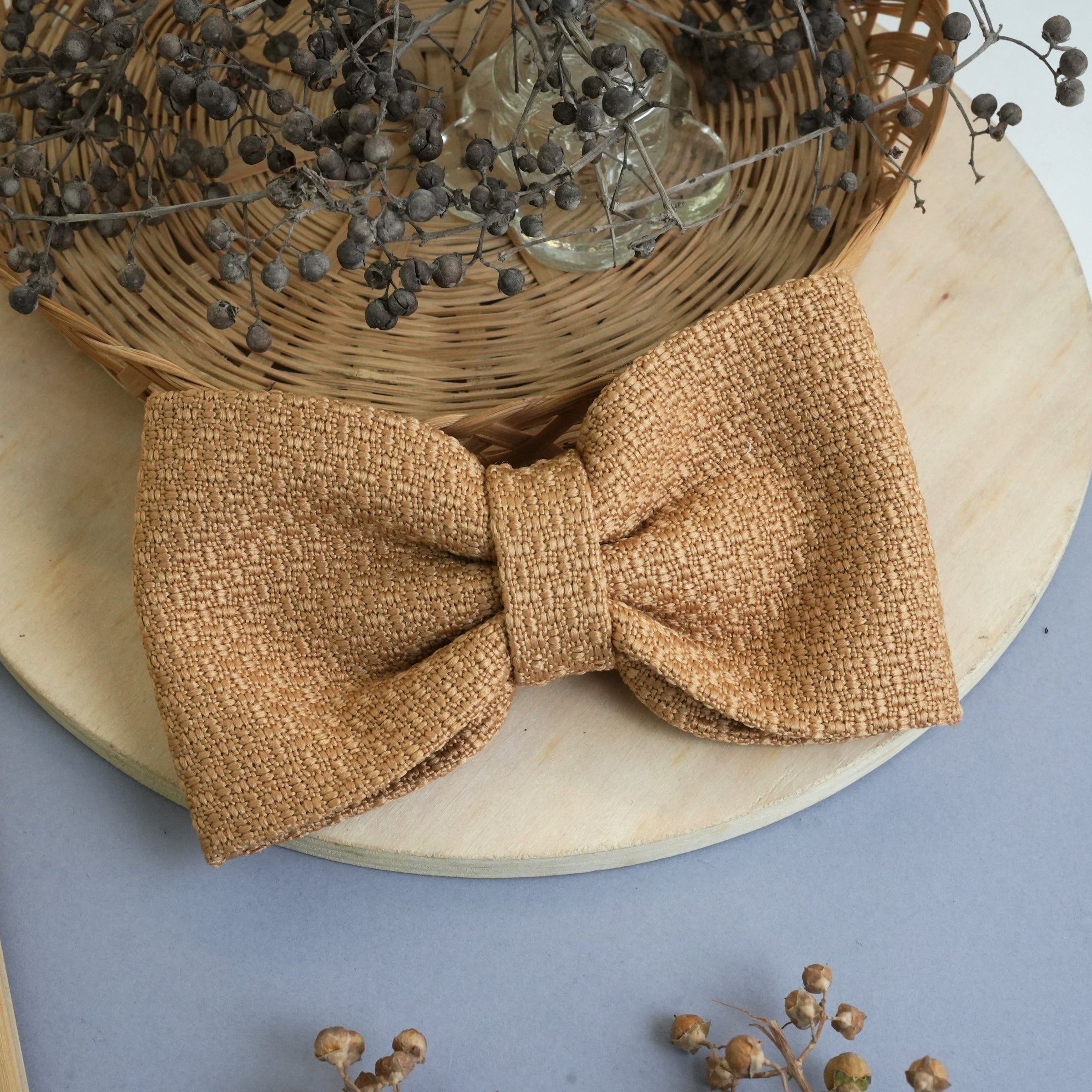Textured Fabric Bow Hair Clips in Vibrant Colors