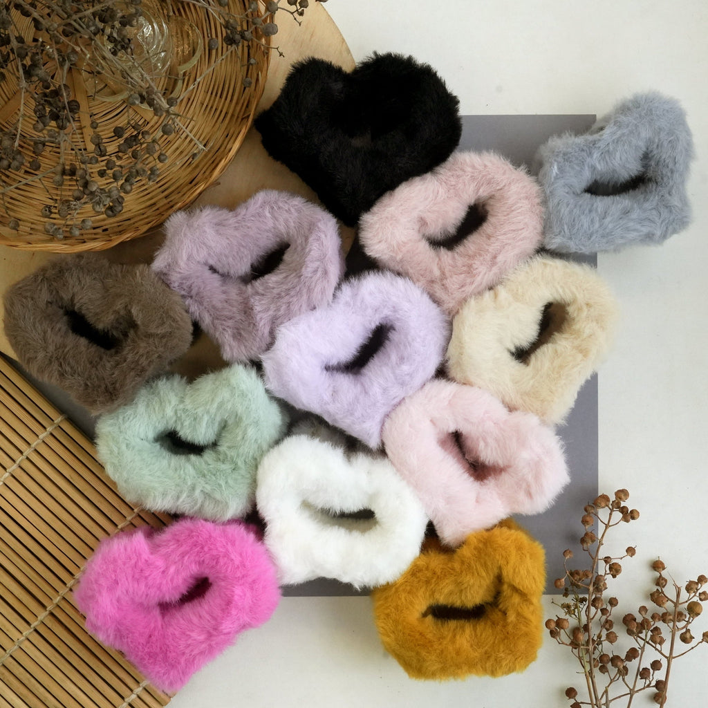 Plush Velvet Hair Claw Clips