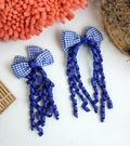 "Gingham Ribbon Bow Hair Clips – Vibrant Braided Collection" (pair)