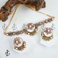 Turkish Choker Necklace Set With Blue Accents