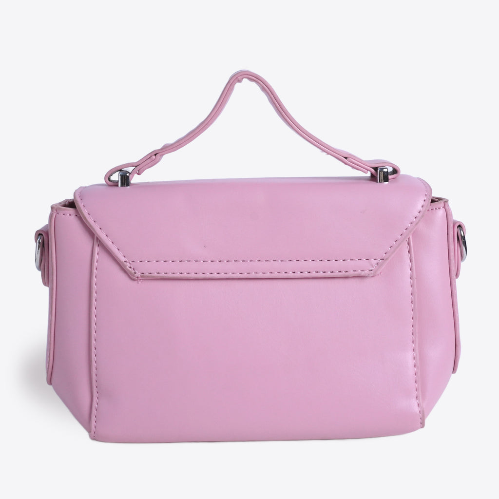 Women Sleek Leather Bag With Twisted Lock