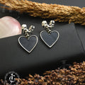 Black Heart Elegance Drop Earrings