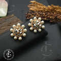 Radiant Pearl Cluster Stud Earrings