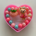 Strawberry Bunny Charm Bracelet & Rings Set for Kids