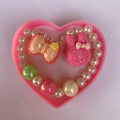 Adorable Kids’ Bracelet & Rings Set in Heart-Shaped Box