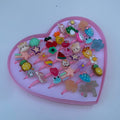 Heart-Shaped Colorful Rings Collection