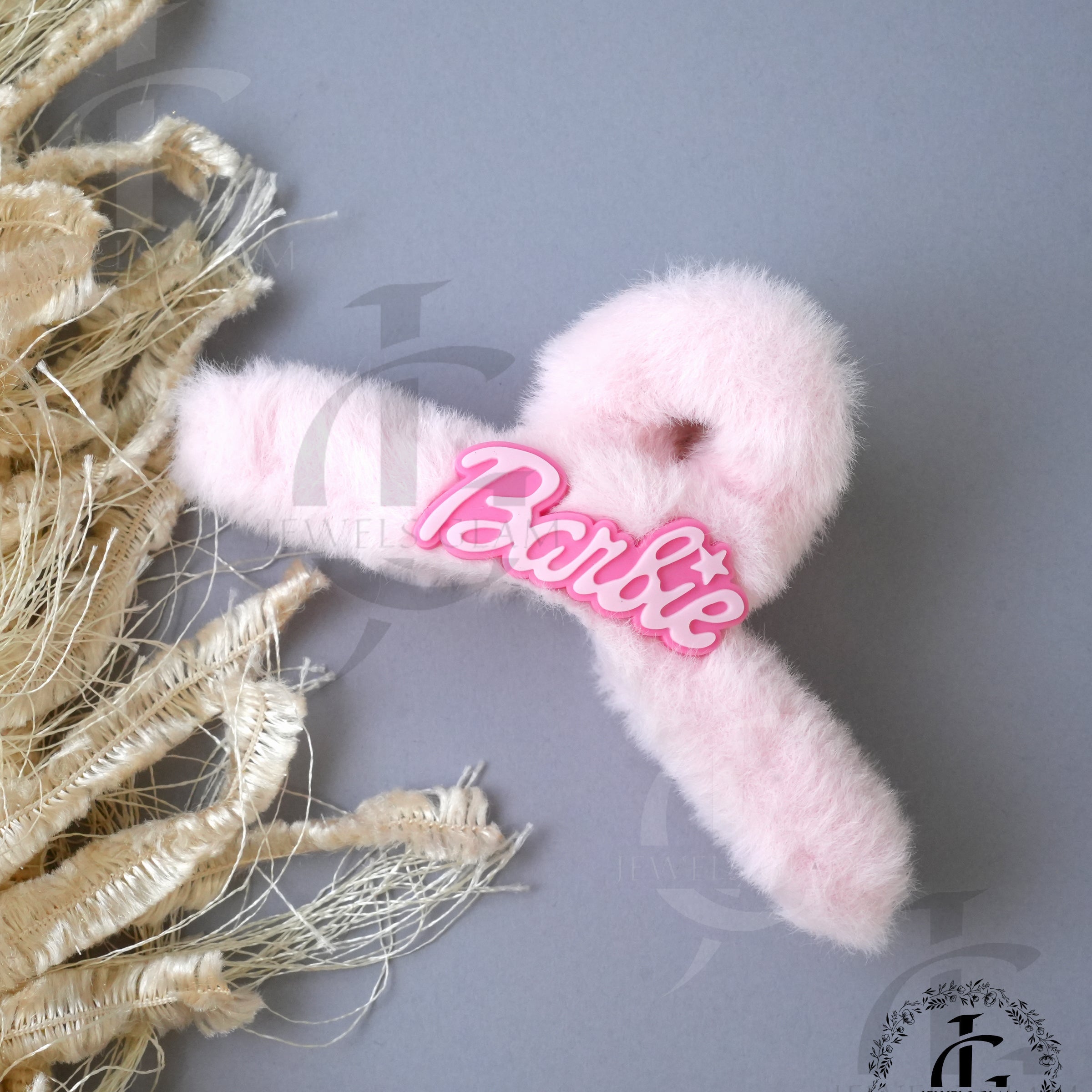 Fuzzy Barbie Hair Claw Clips