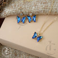 Midnight Blue Butterfly Elegance Jewelry Set