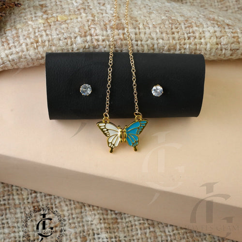 Blue Serenity Butterfly Jewelry Set
