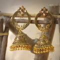 Traditional Gold-Plated Floral Jhumki Earrings