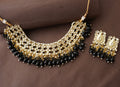 Majestic Black & Gold Kundan Jewelry Set