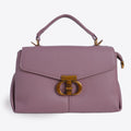 Raspberry Leather Bag With Twist Lock
