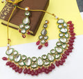 Kundan and Ruby Red Beaded Necklace Set