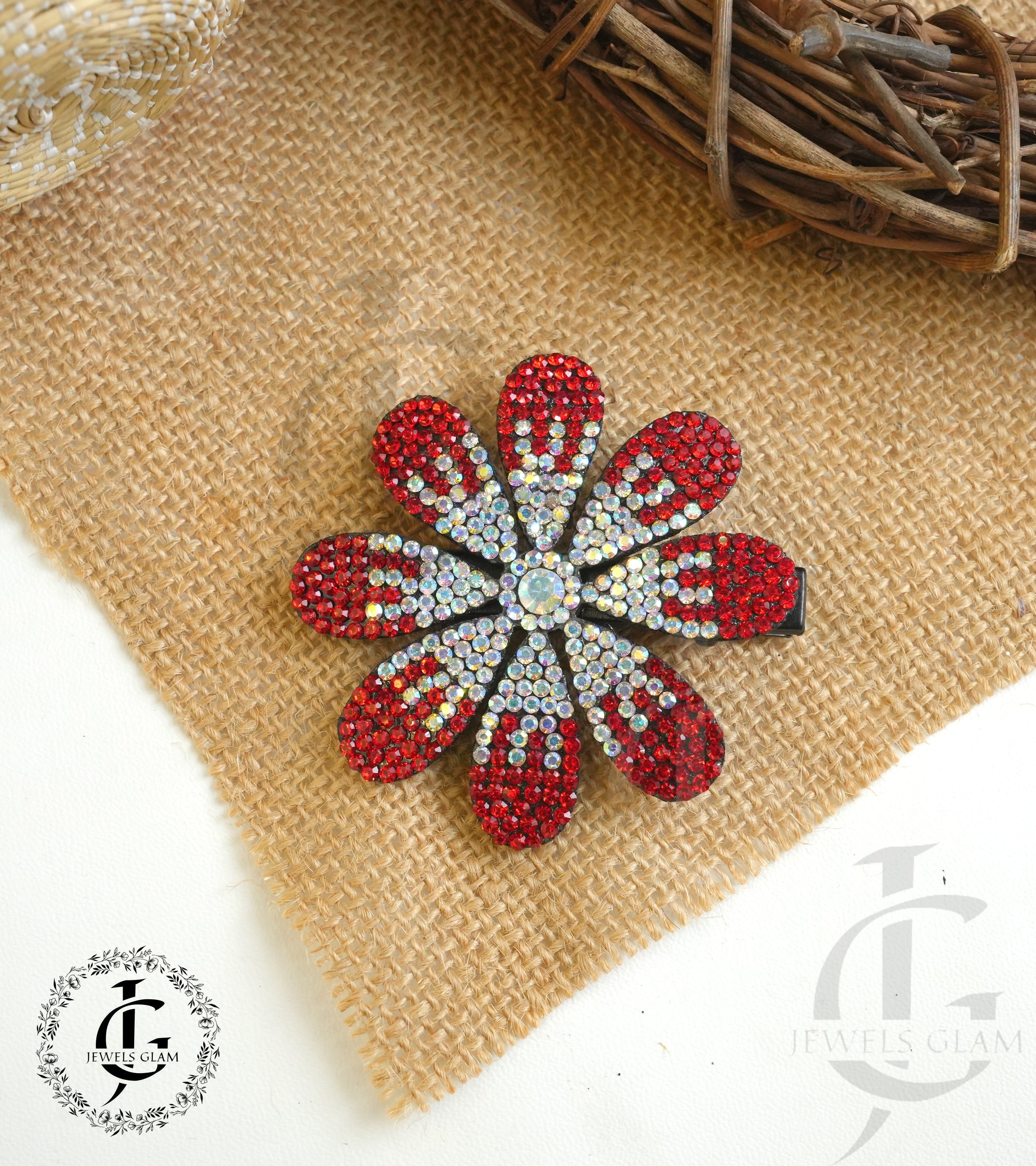 Sparkling Daisy Rhinestone Hair Clips