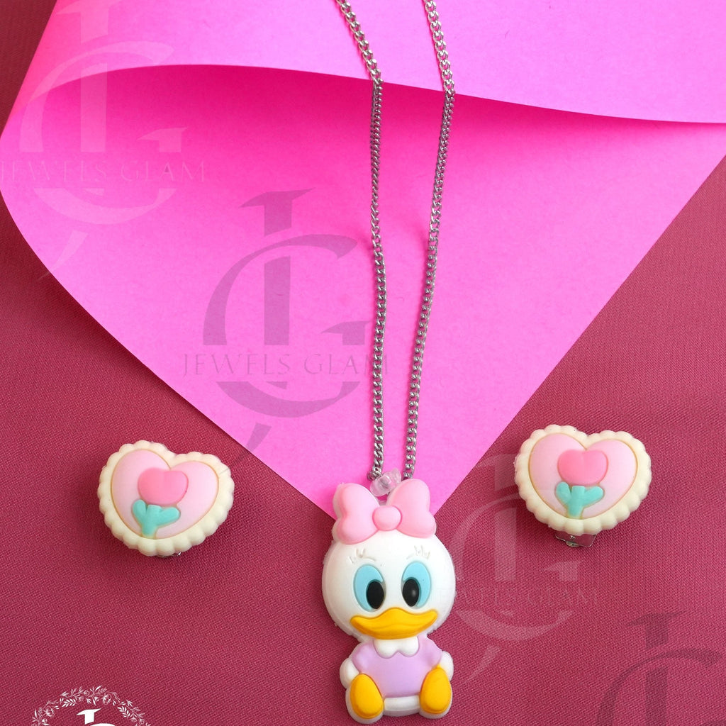 Adorable Kitty Charm Necklace & Earrings Set for Kids