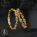 Gold-Plated Floral Vine Bangles with Turquoise Accents