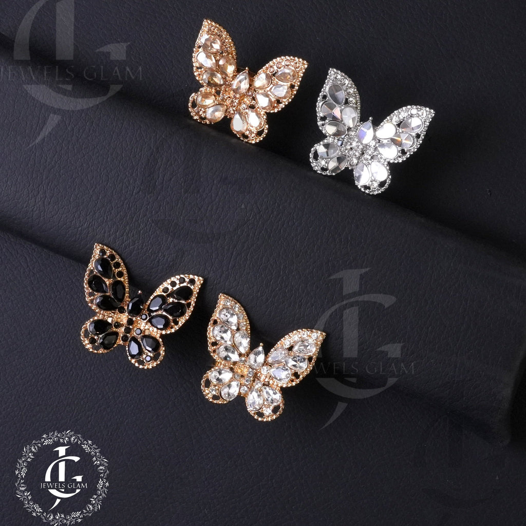 Golden Elegance Butterfly Crystal Ring