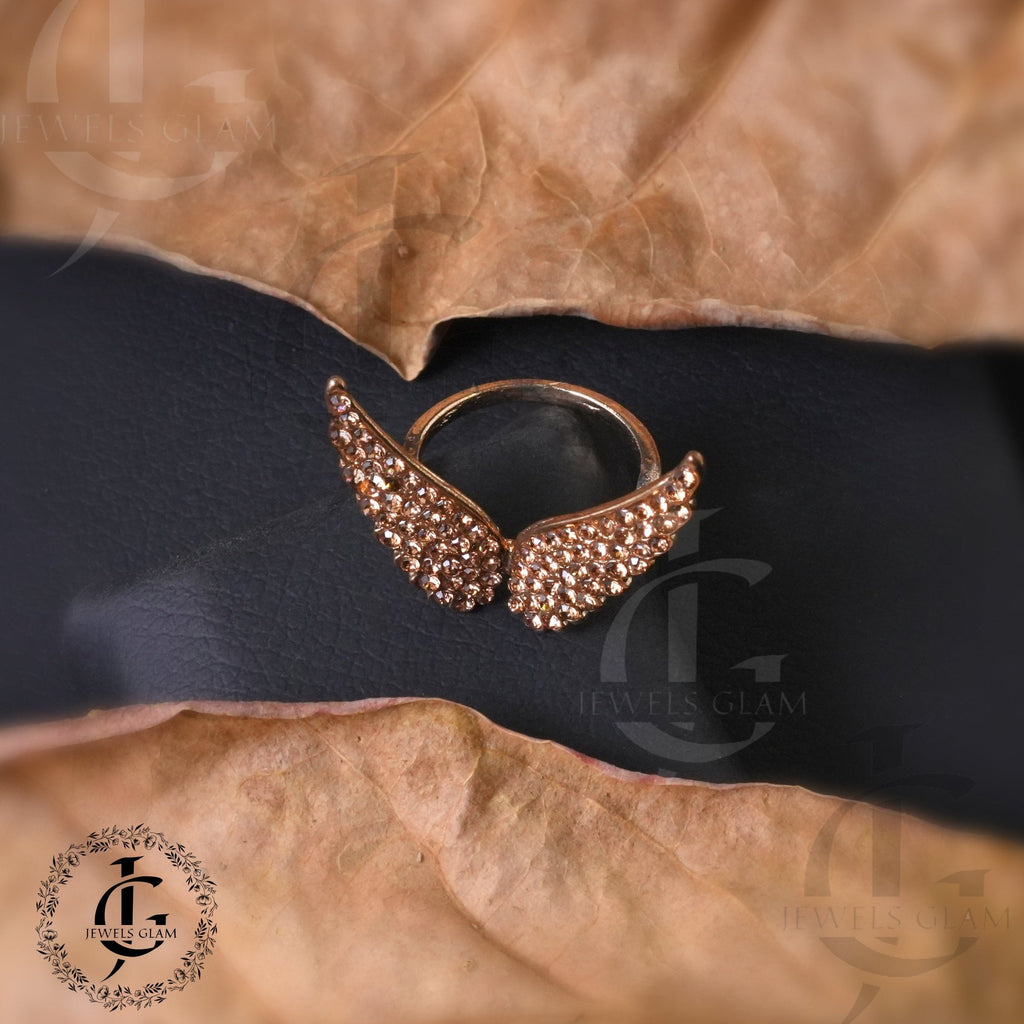 Golden Angel Wing Statement Ring