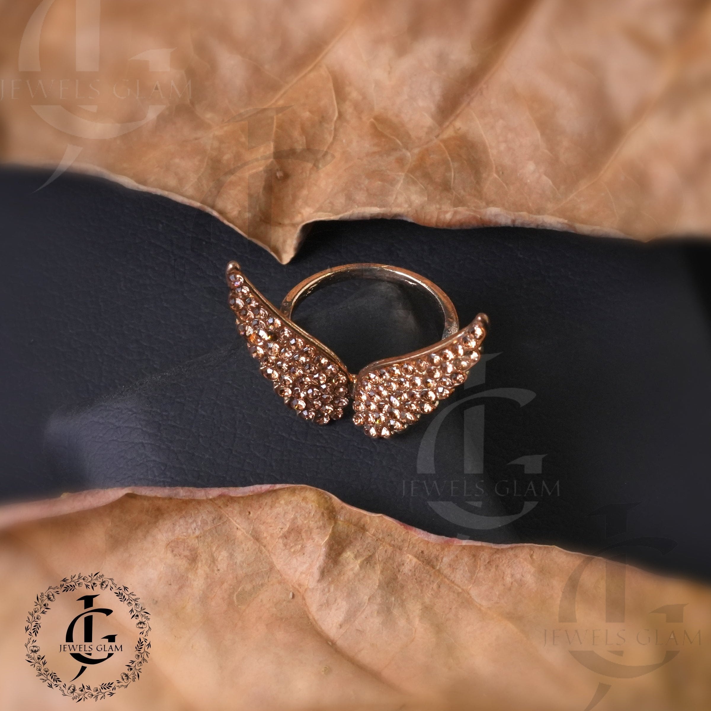 Golden Angel Wing Statement Ring