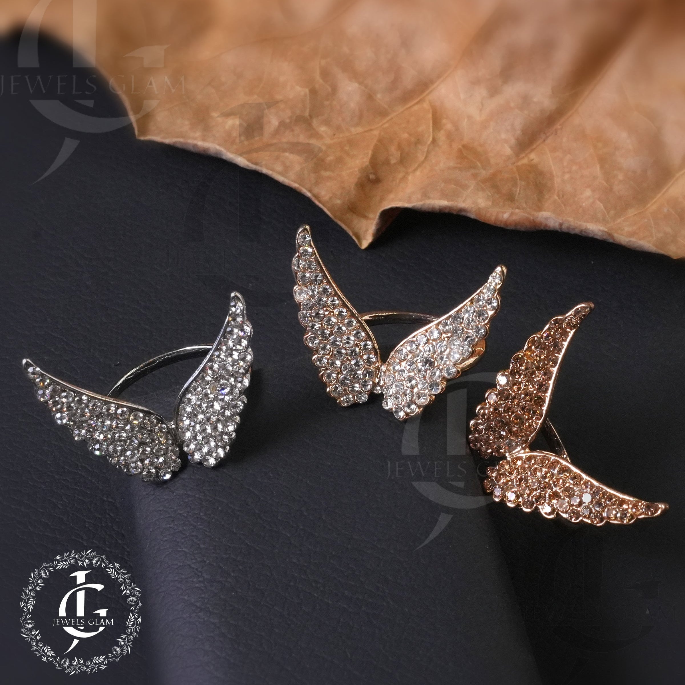 Golden Angel Wing Statement Ring