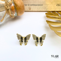 Sparkling Butterfly Pearl Stud Earrings
