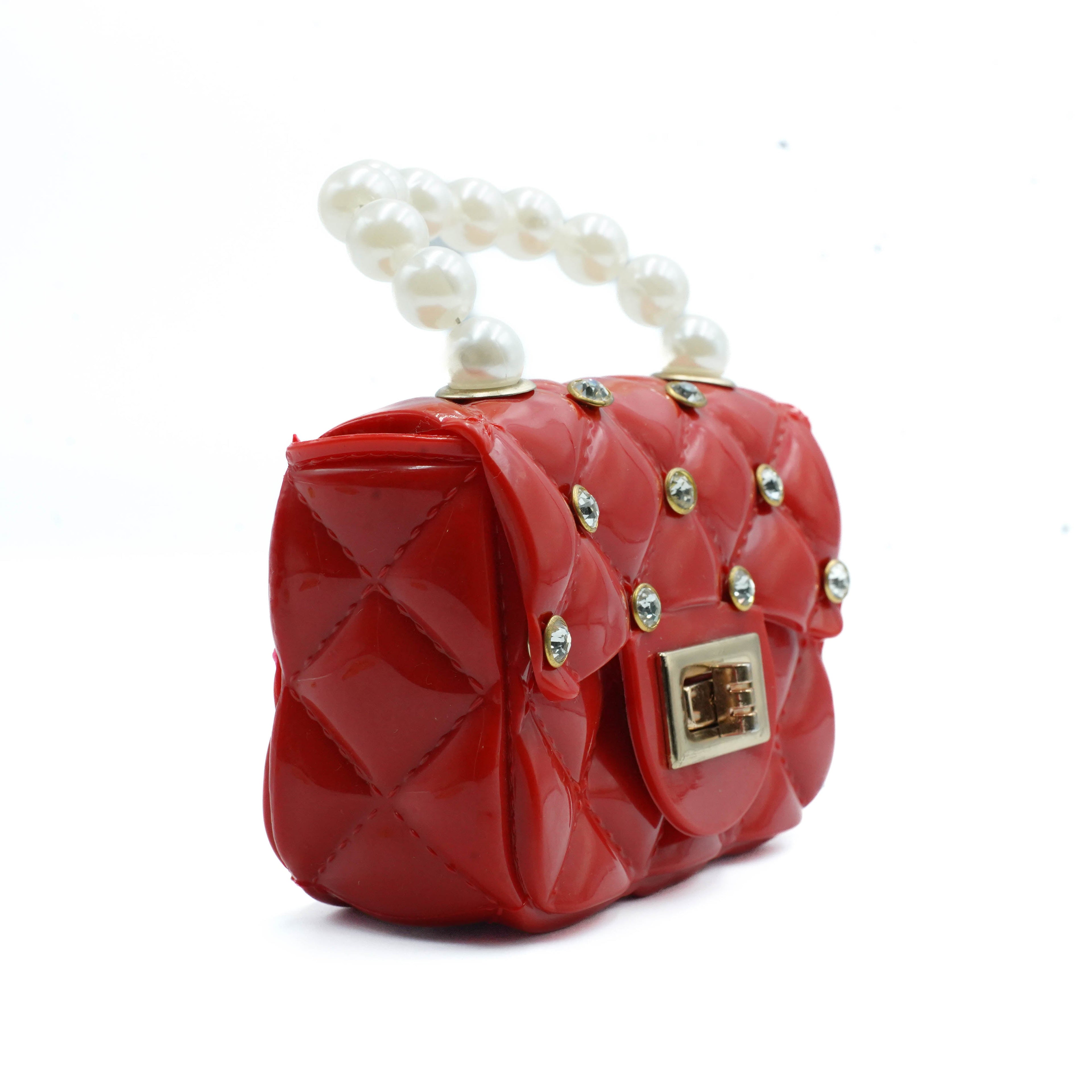 Pearl Puff Purse Red