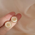 Elegant Floral Pearl Stud Earrings