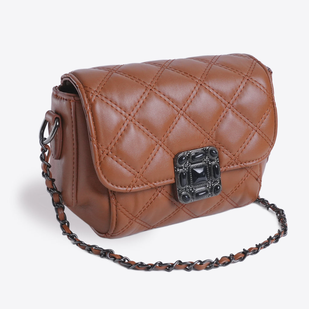 Brown Bag With Stoned Lock