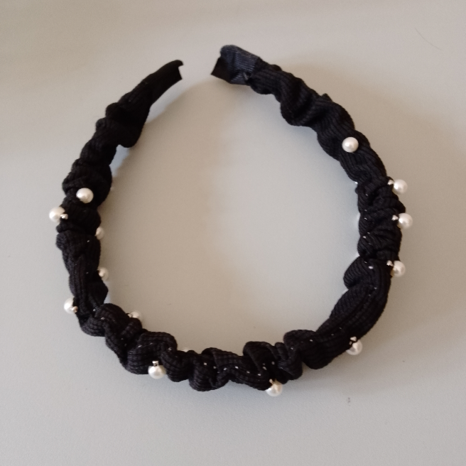 Velvet Pearl-Embellished Hairbands