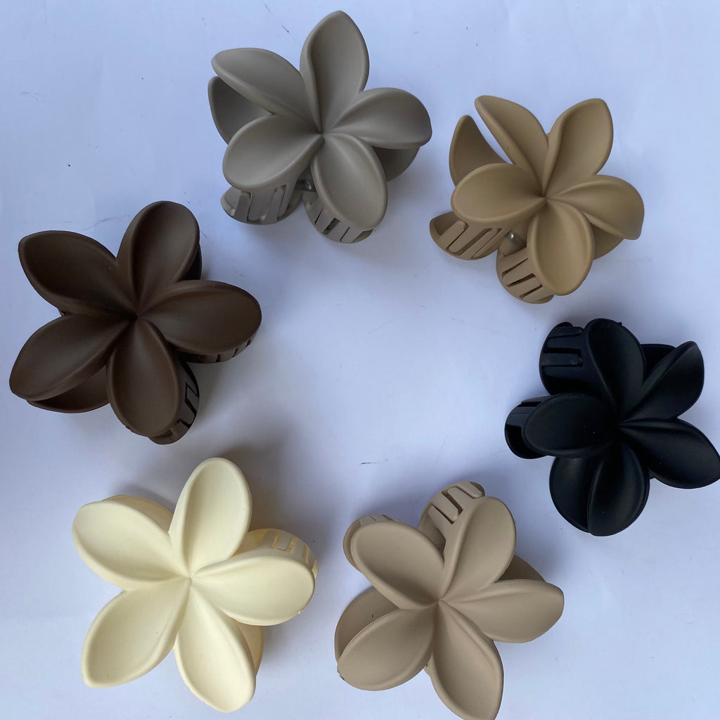 Elegant Matte Flower Hair Claw Clips