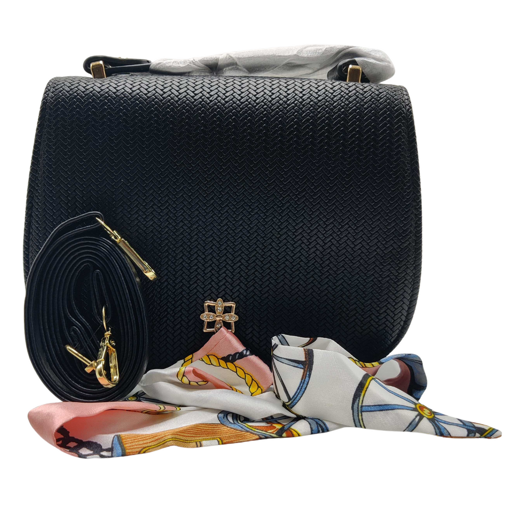 Women Crossbody Bag With Adjustable Strap And Silk Bow