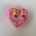 Cute Heart-Shaped Kids Bracelet & Rings Jewelry Set